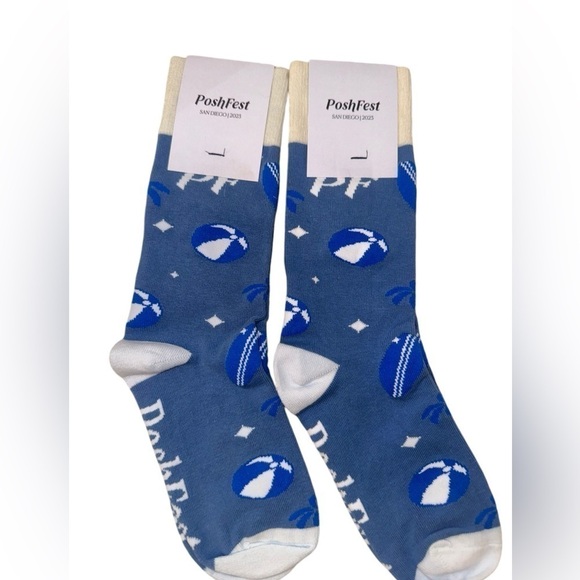 Sock Club Accessories - POSHFEST 2023 SAN DIEGO BLUE & WHITE BEACHBALL UNISEX SOCKS